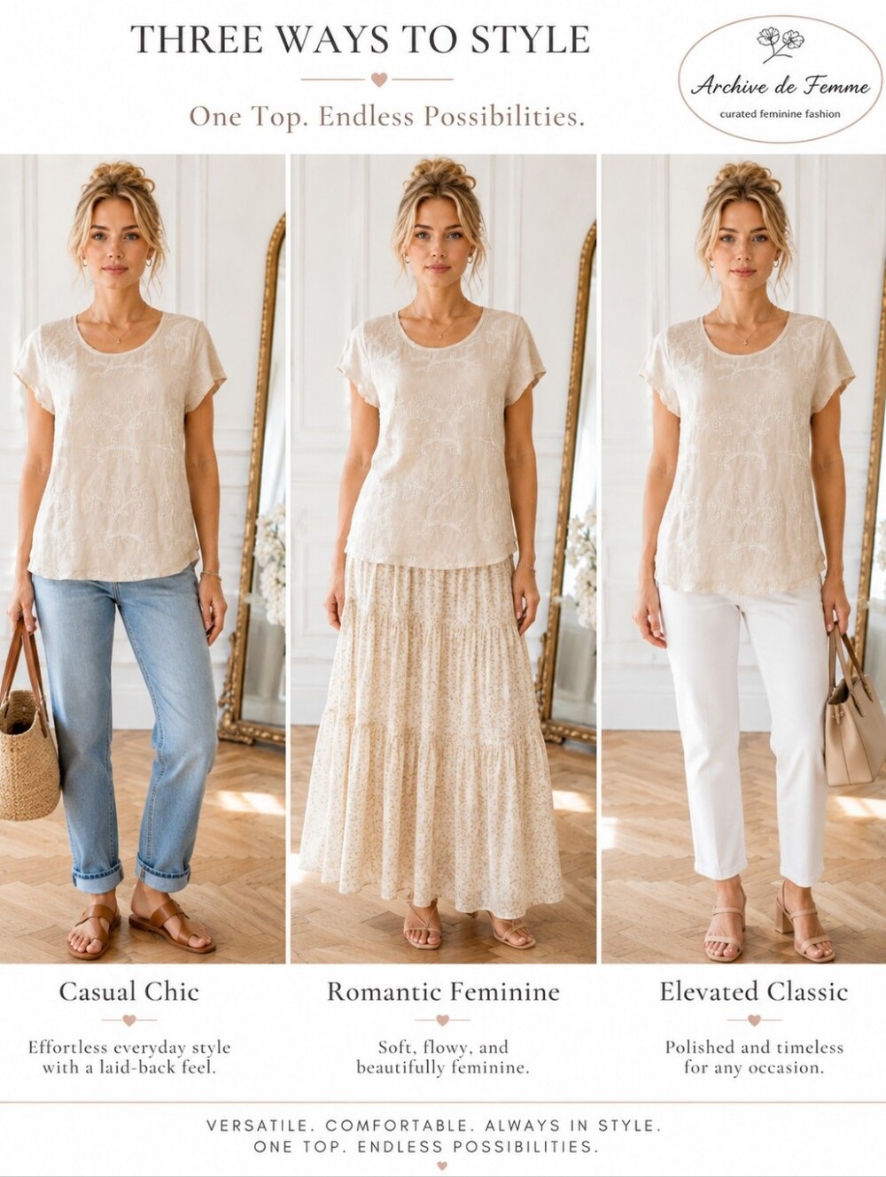 Chico's Embellished Embroidered Neutral Lined Beige Top Size 0 (US Small) - Picture 4 of 9